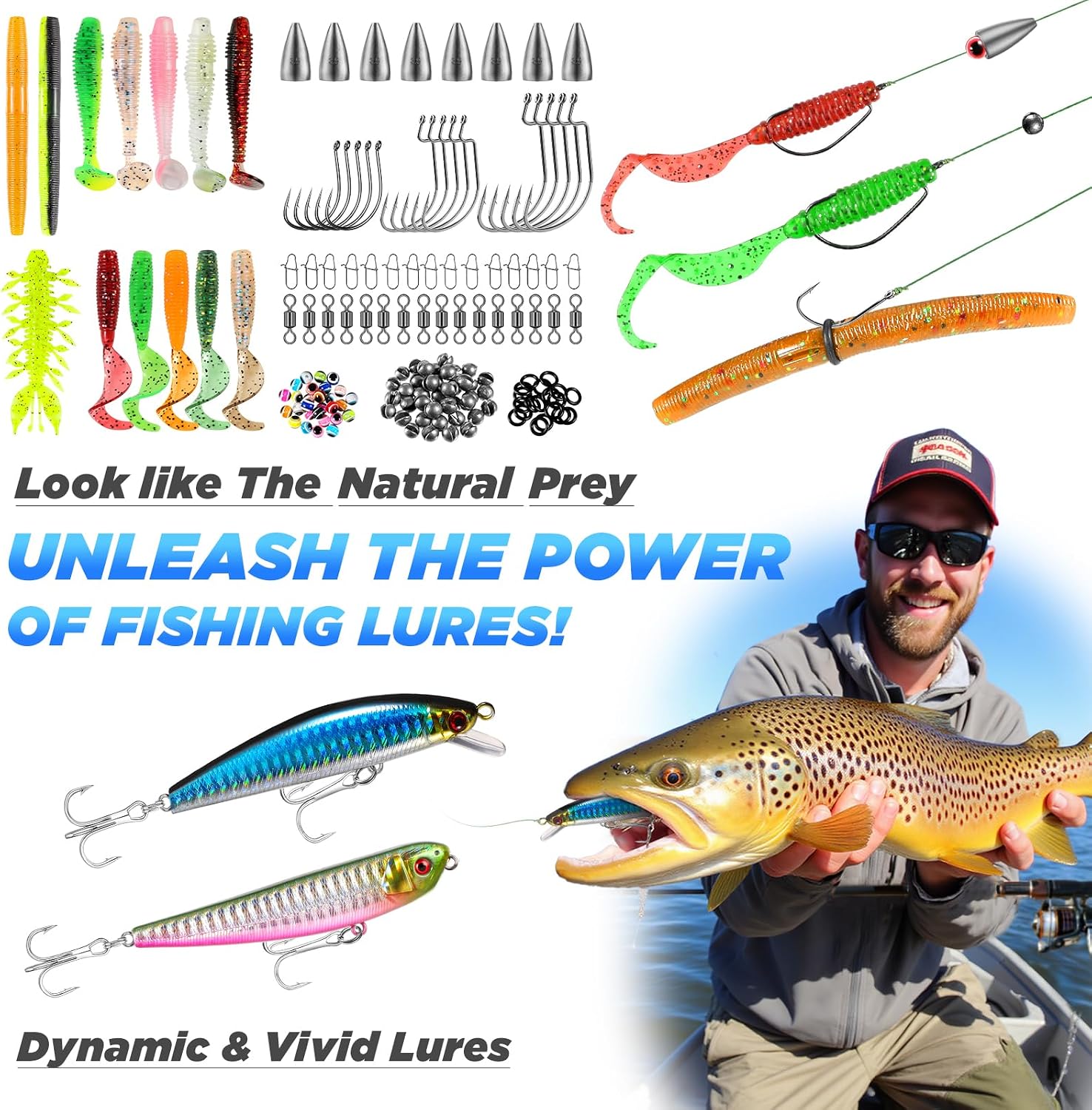Fishing Backpack with Fishing Rod and Reel Combos Tackle Boxes, Waterproof Tackle Backpack for Fishg Gear with Rod