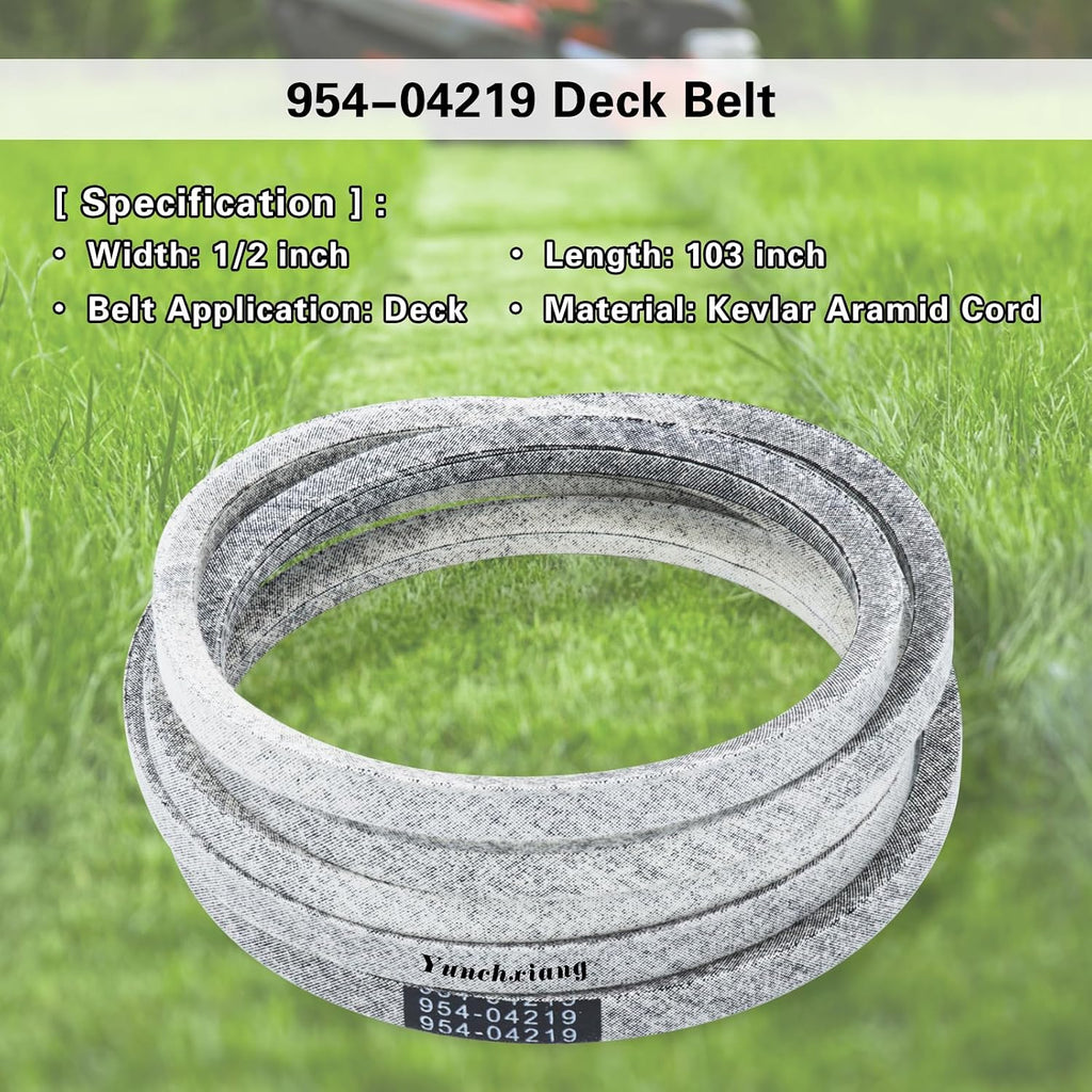954-04219 Deck Belt Kevlar for Troy Bilt 46 inch Deck Belt, Cub Cadet LTX1045, LTX1046, LT2000, Troy Bilt Bronco Lawn Tractor, Replaces MTD 754-04219, 954-04219 - 1/2" x 103"