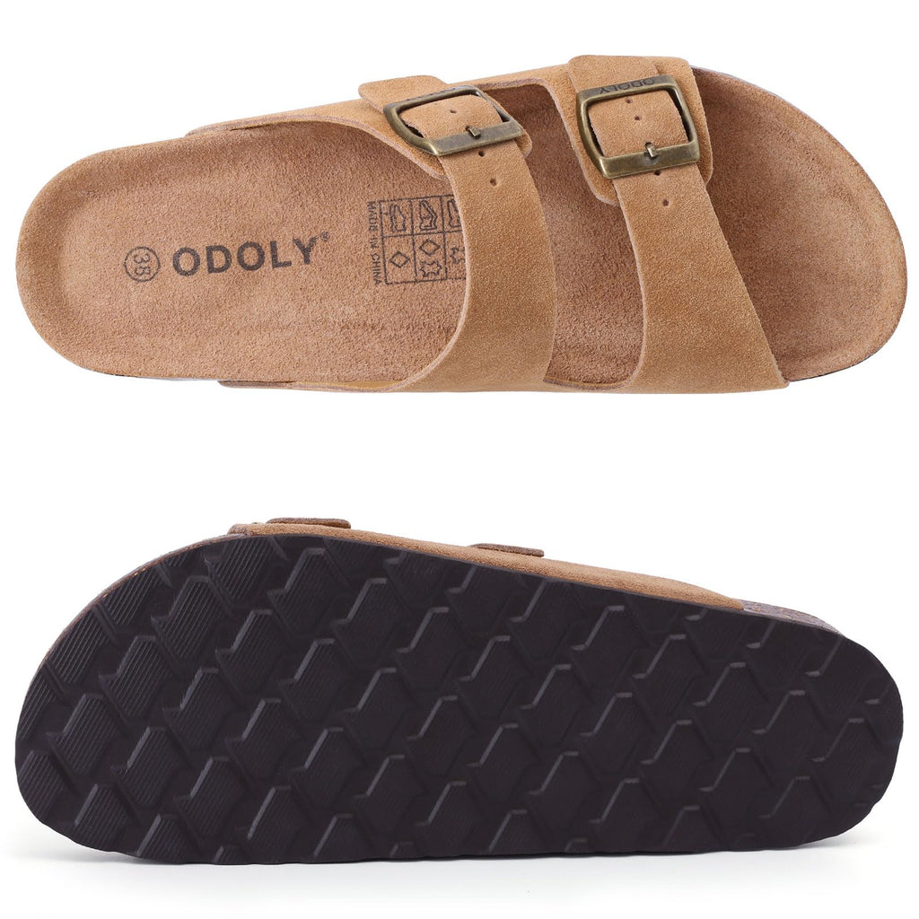 Unisex Comfortable Cork Footbed Slide Sandals with Arch Support
