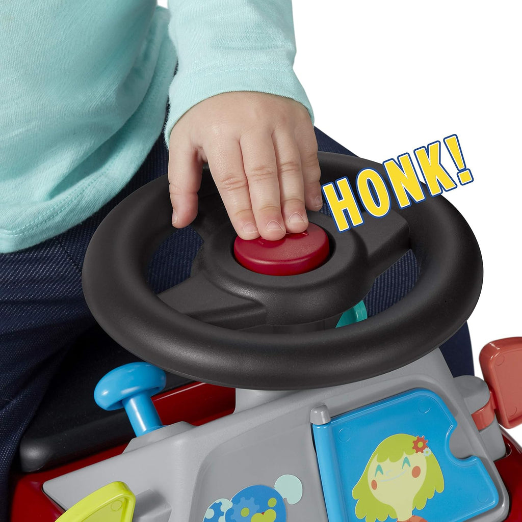 Busy Buggy, for Toddlers 1-3, 3-in-1 Push Walker Ride On Car with 17 Sensory Activities, Anti-Tip Feature, Under-Seat