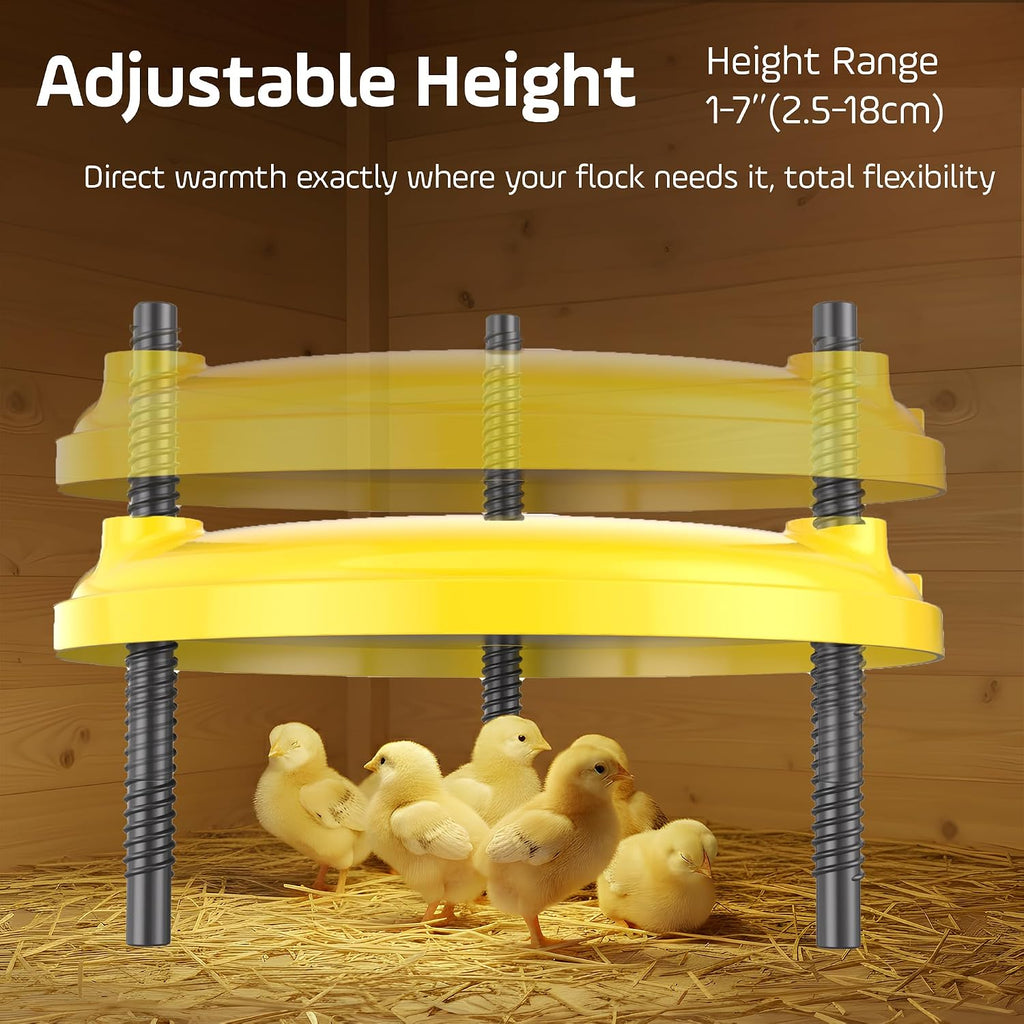 Heat Plate for Chicks, 35W Brooder Plate for Chicks, 12''x12'' Adjustable 3 Levels Temperature Supports a Timer Function