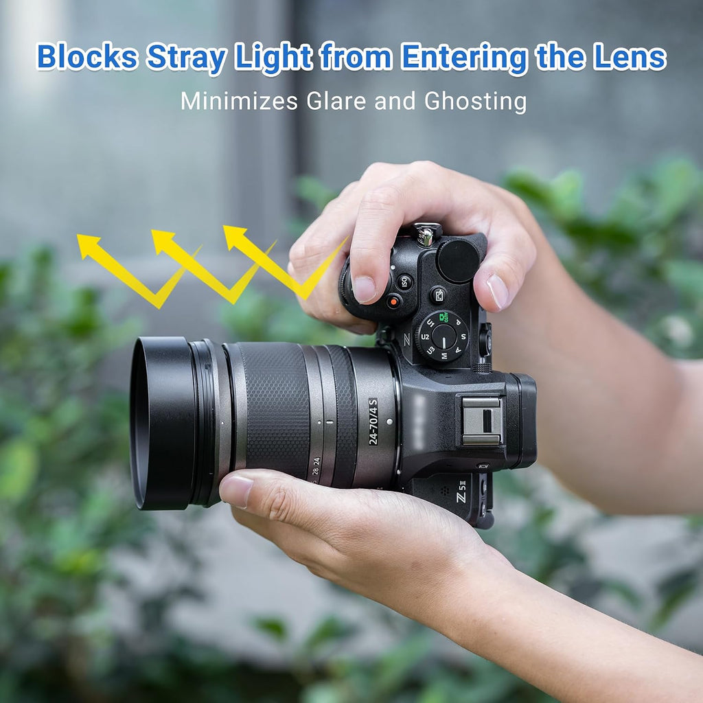 52mm Screw-in Mount Aluminum Metal Lens Hood for DSLR Mirrorless Lens | for Nikon AF Nikkor 50mm f1.8D, Nikon AF