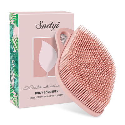 Silicone Body Scrubber, Gentle Exfoliating Body Scrubber for Sensitive Skin, Leaf Shaped Shower Scrubber for Body
