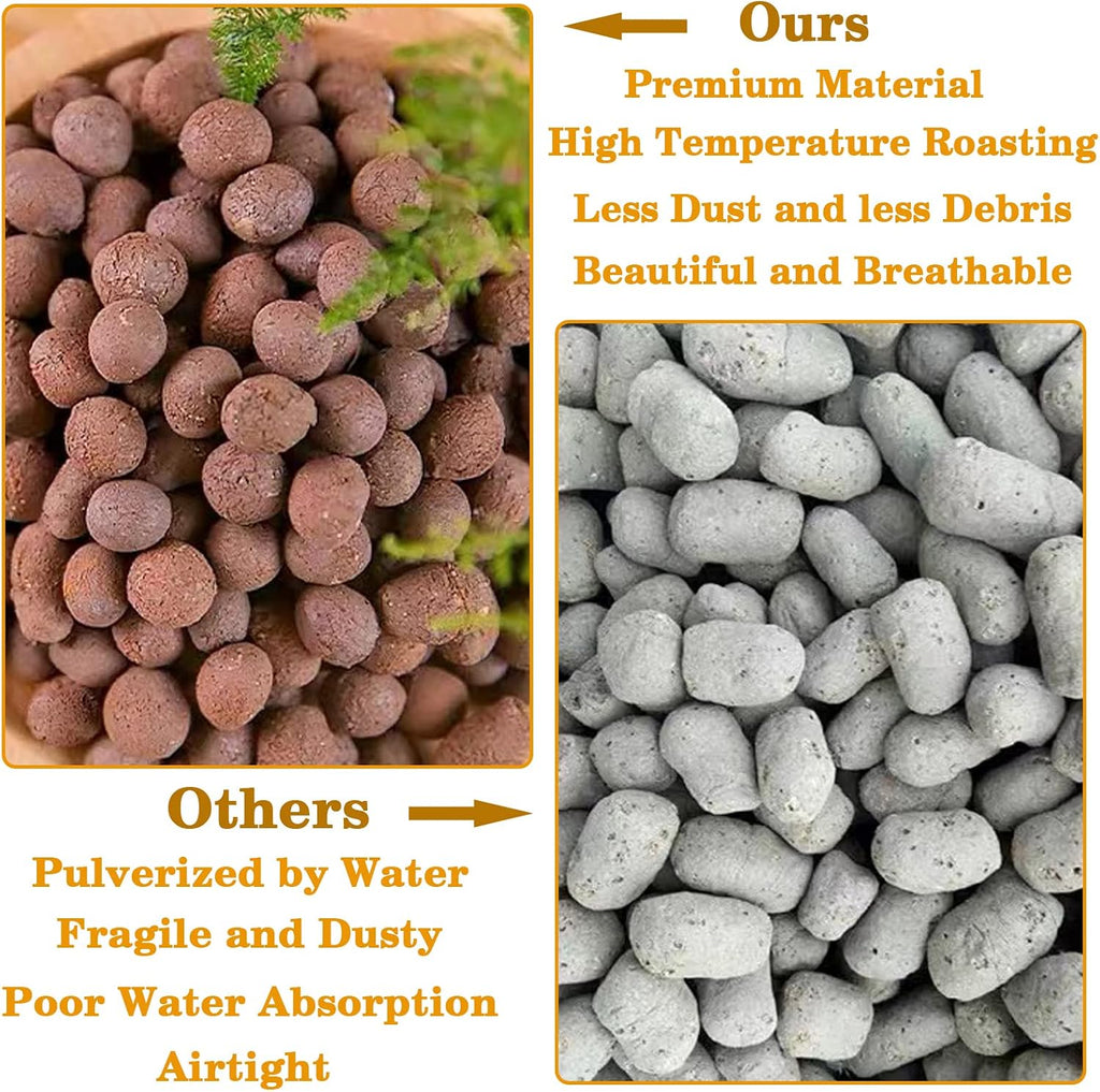 10LB Leca Clay Pebbles for Plants 4mm-16mm Clay Balls for Hydroponic | Drainage, Reusable, Aeration, Moisture