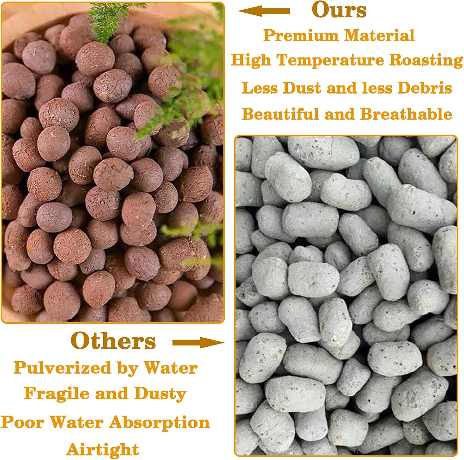 10LB Leca Clay Pebbles for Plants 4mm-16mm Clay Balls for Hydroponic | Drainage, Reusable, Aeration, Moisture