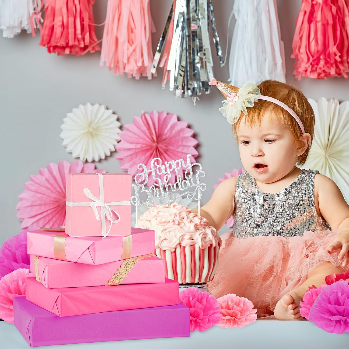 108 Sheets Assorted Pink Tissue Paper Set Gift Wrapping Paper