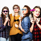 60 Pcs Photo Booth Props, Mustache Glasses Hats Lips(Classic)