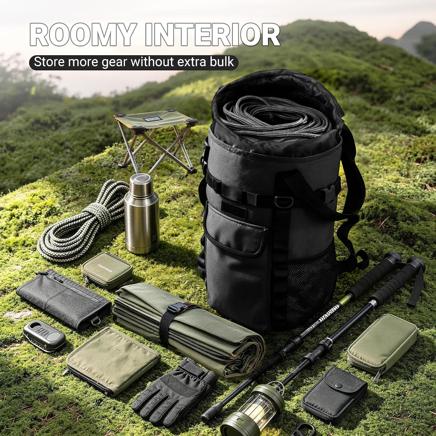 Climbing Rope Bag,Large Capacity Arborist Rope Storage Bag,Waterproof Oxford Tree Rock Climbing Rope Backpack,Outdoor