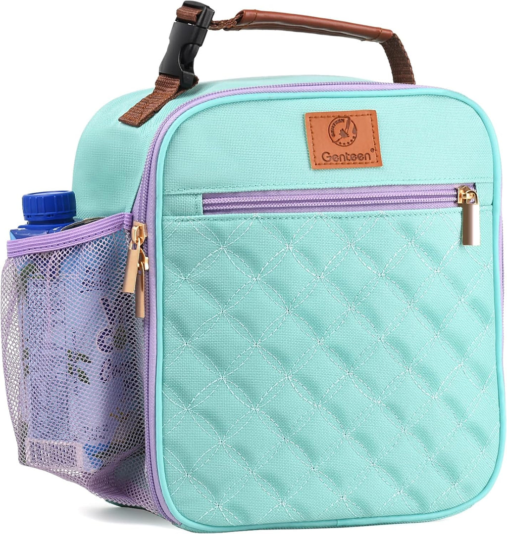 Kids Lunch Box Insulated Soft Mini Cooler with Bottle Holder, Lightweight Reusable Easy-Clean Lunch bag for Girls