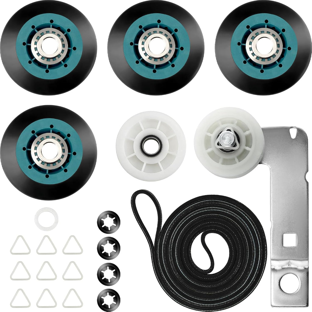 Upgraded 4392067 Dryer Repair Maintenance Kit,WPW10314173 Drum Rollers, 661570V Drum Belt, W10837240 & 279640 Idler
