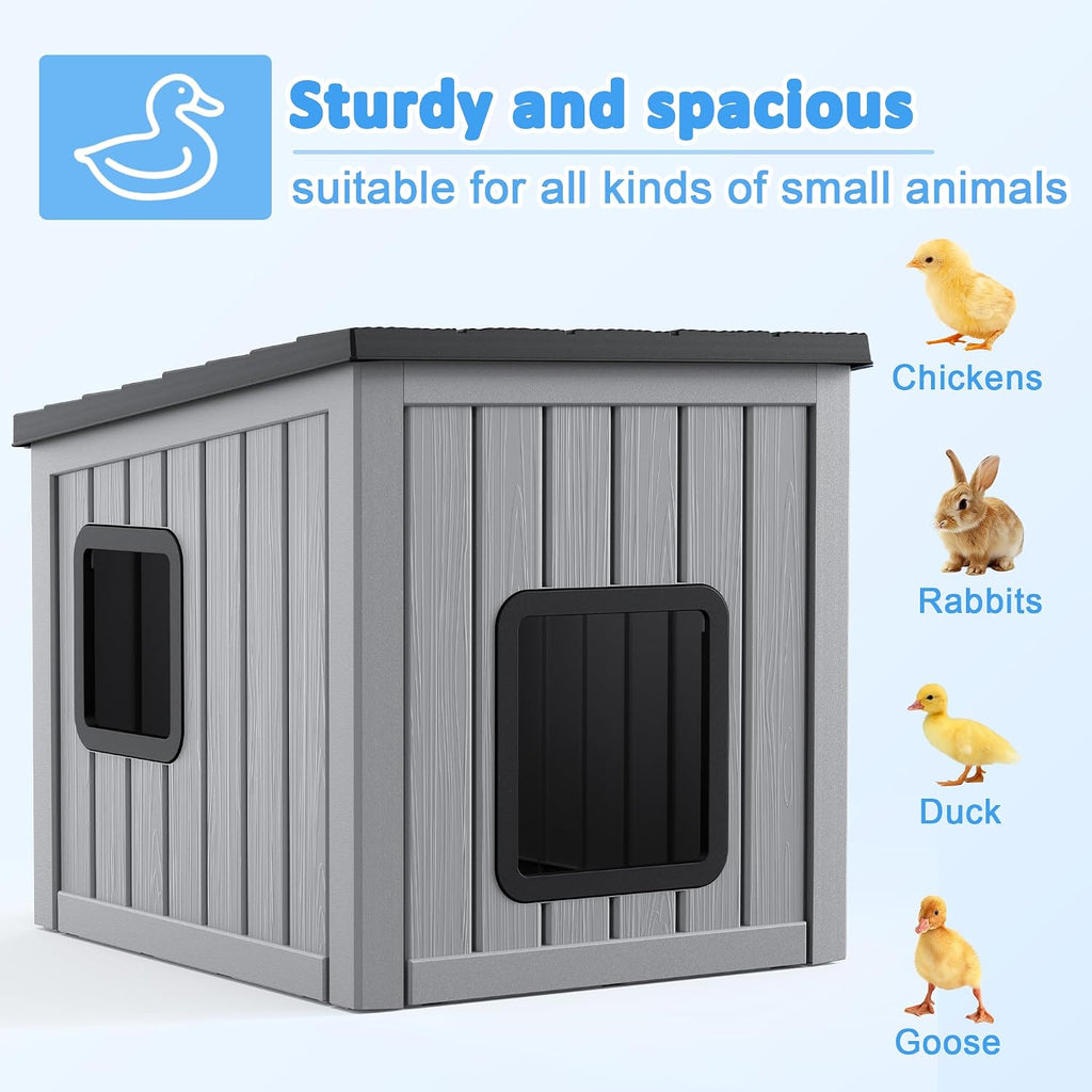 Duck House for Outside Waterproof Resin, Black