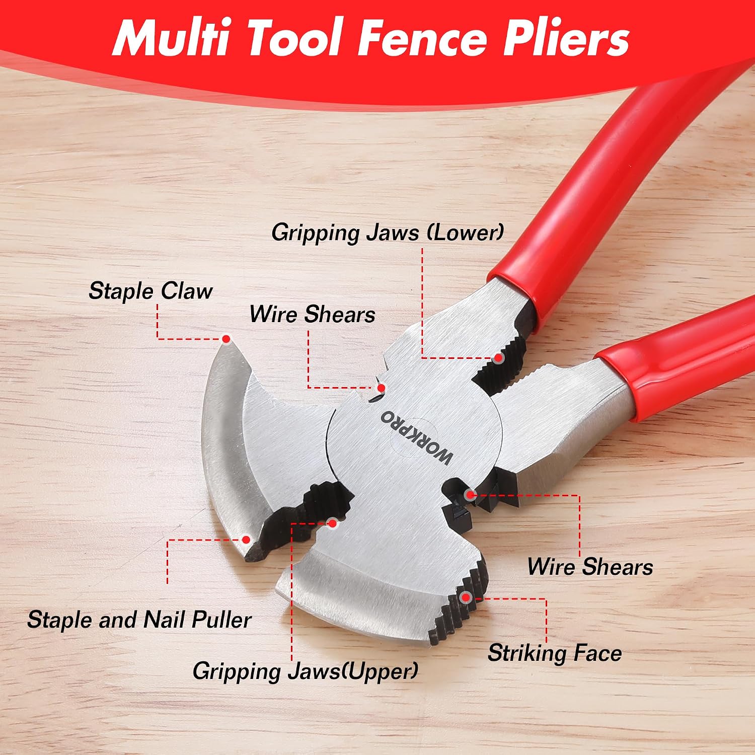 Fencing Pliers, 10-inch Multi Fence Pliers Tool