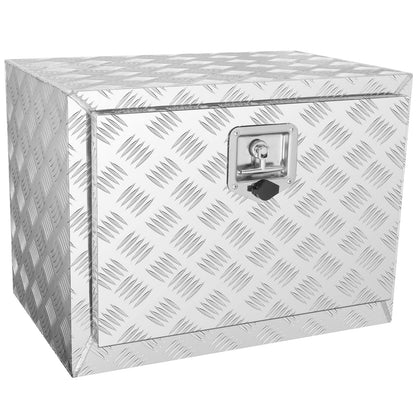 Underbody Truck Box, 24"×14"×16" Pickup Storage Box, Heavy Duty Aluminum Diamond Plate Tool Box with Lock and Keys