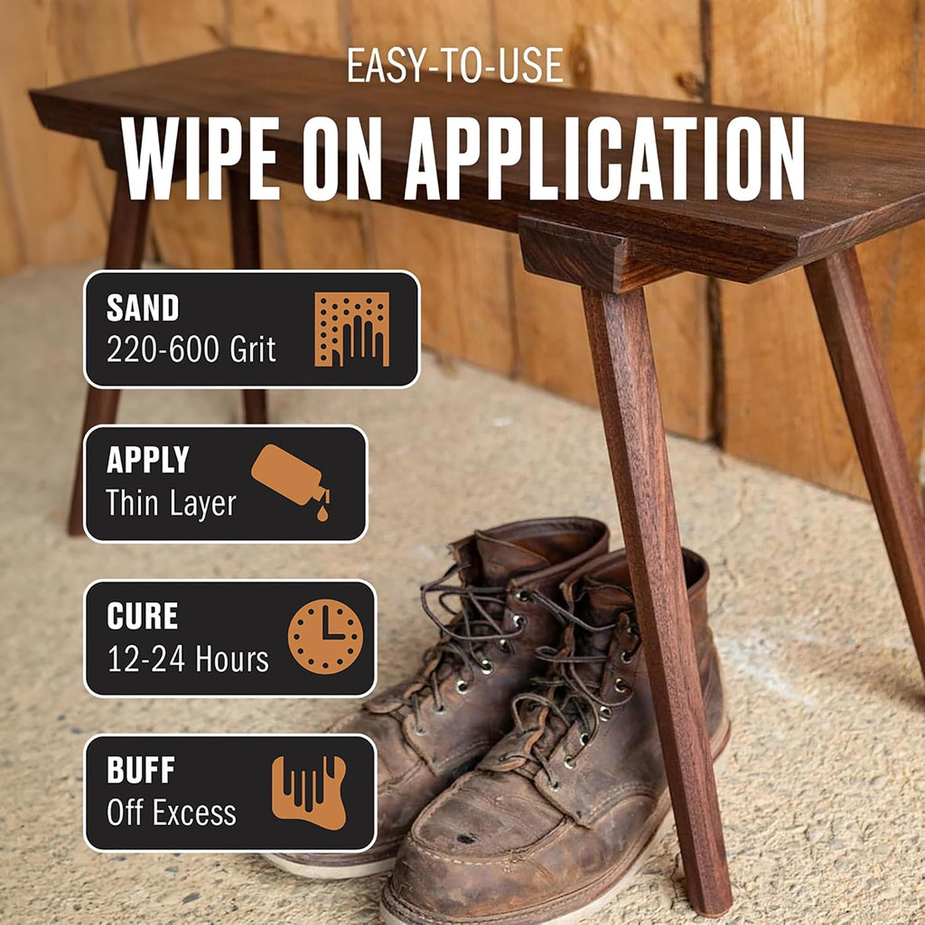 Polymerized Tung Oil. 100% Natural, VOC-Free, Heat Bodied, Fast Curing Wood Sealer and Finish. Food-Contact Safe