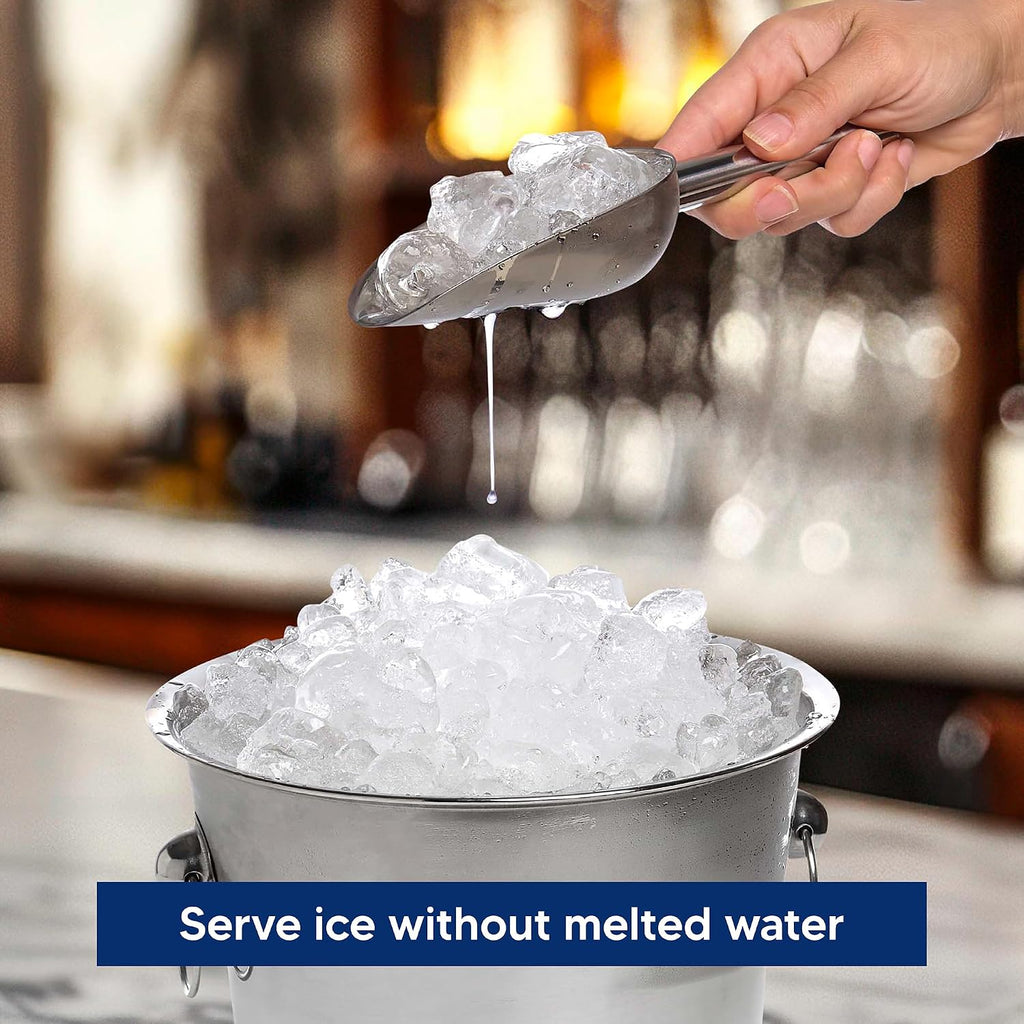 Bar Slotted Ice Scoop, 18/8 Stainless Steel, 8.75-Inch