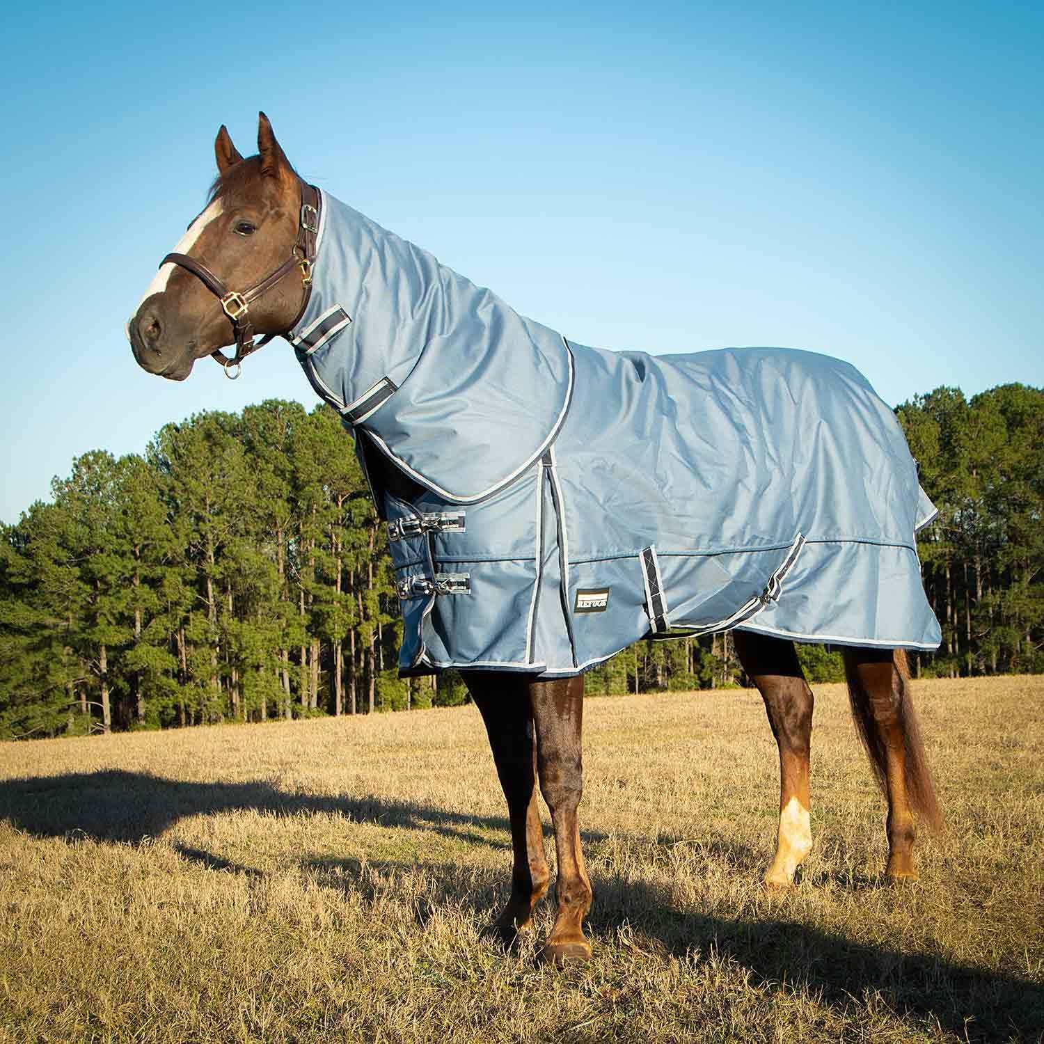 Poplar Head Refuge 1200D Waterproof Horse Turnout Blanket, Detachable Neck, 360g Insulation, Winter Stable Sheet