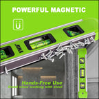 9 Inch Torpedo Level, Magnetic Bubble Level with 45°/90°/180° Bubble Vials, Shock Resistant Leveler Tool for Measuring