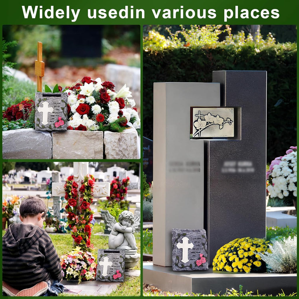 Cross Solar Lights Outdoor Garden Memorial Stepping Stone, IP65 Waterproof is Used for Walls or Lawns, A Touching