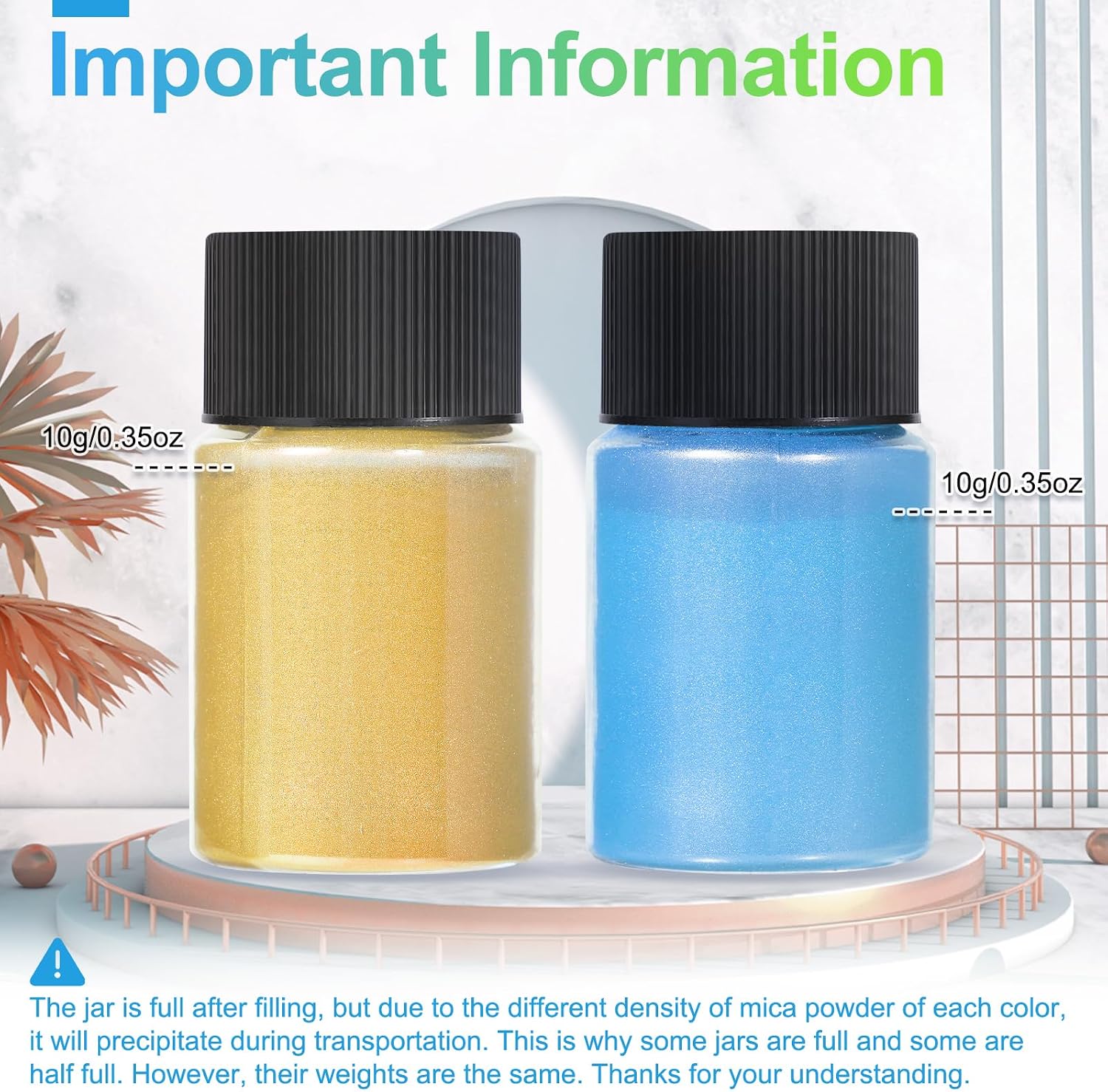 Mica Powder，24 Colors - 10g/Bottle of Natural Pigment Powder for Epoxy Resin，Soap Making，Candle Making,Lip Gloss,Car