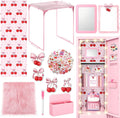 Pink School Locker Accessories for Girls First Day of School Essentials Locker Decoration with Magnetic Wallpaper