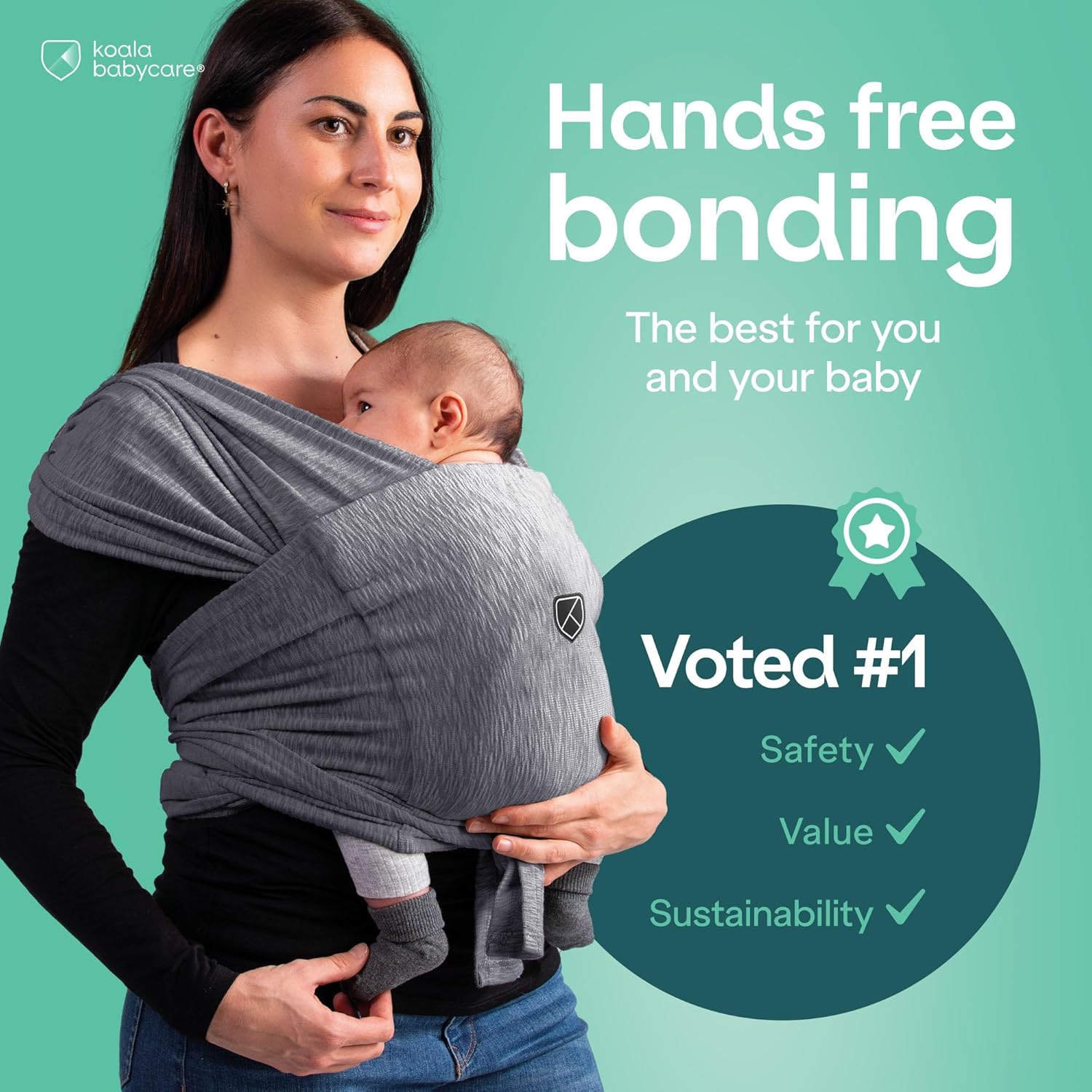 Baby Carrier Wrap, Easy to Wear As a T-Shirt - Original Baby Carrier Newborn to Toddler - Sling One Size Fits All