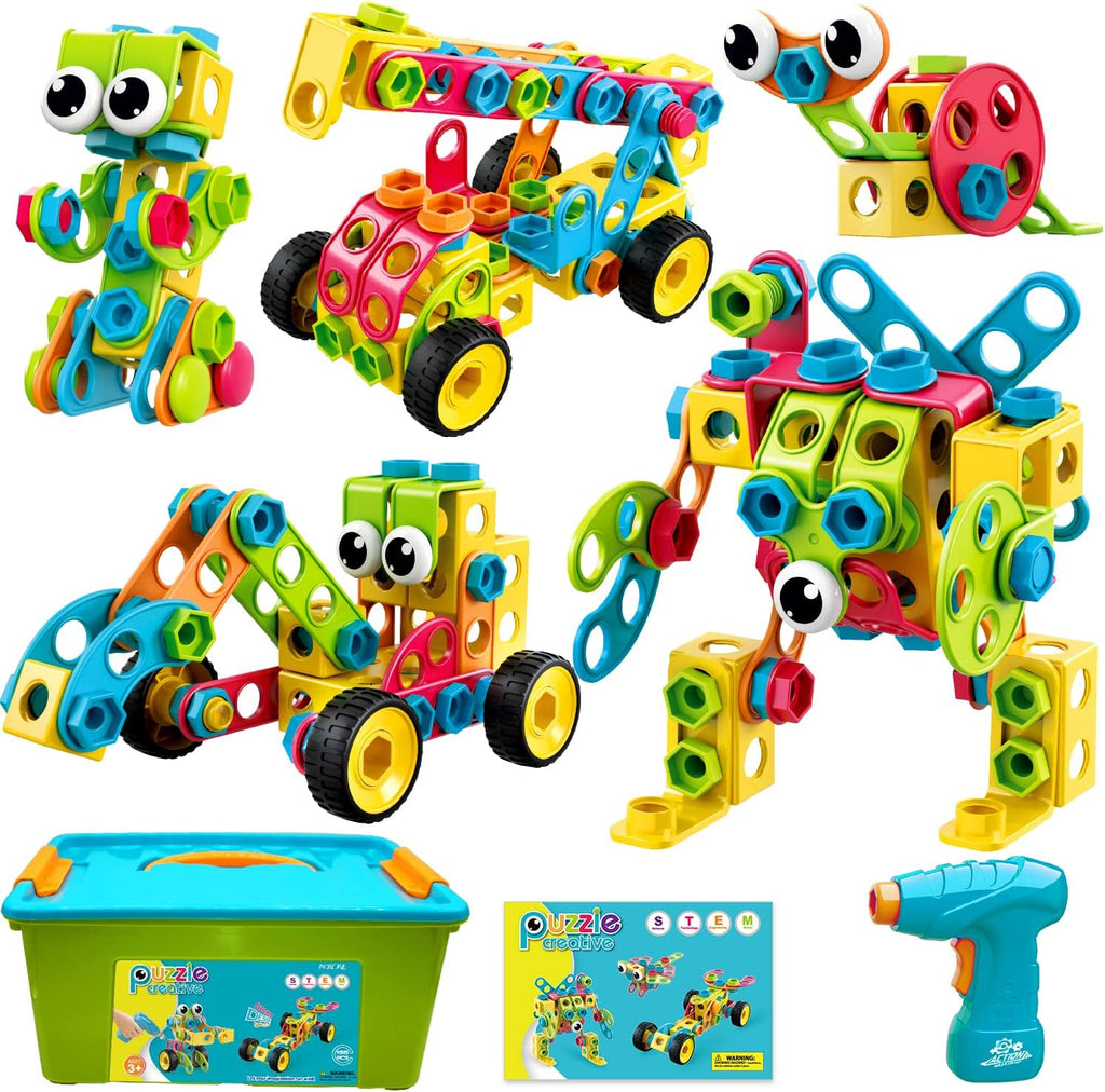 195 PCS STEM Toys, Building Sets for Kids 3+