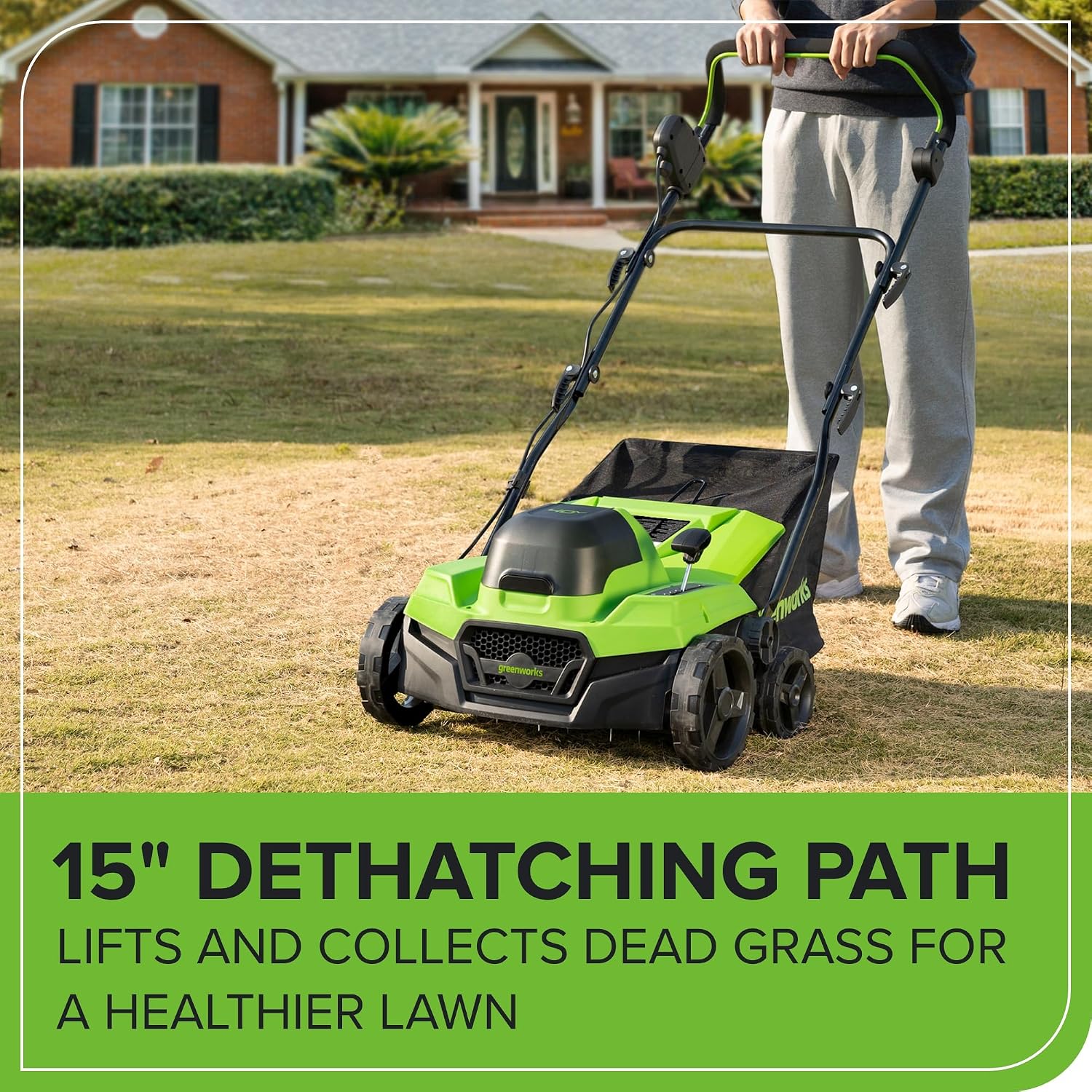 40V 15 inch Dethatcher/Scarifier, Tool Only