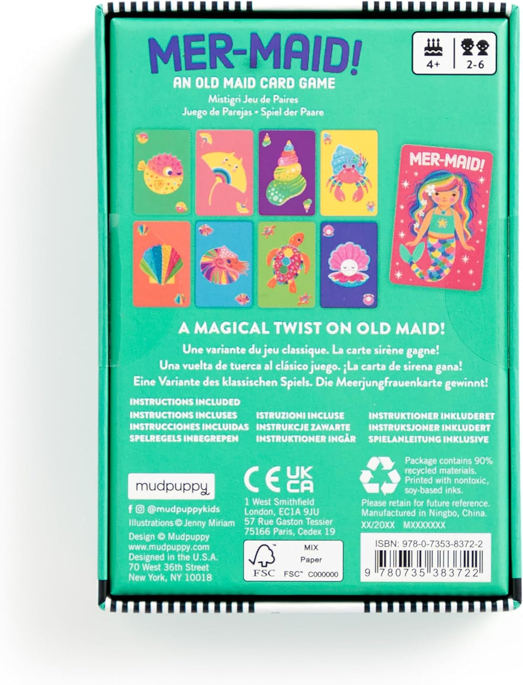 MER-Maid! – Mermaid Version of Classic Kids Old Maid Card Game with Cute Illustrations of Mermaids for Children Ages