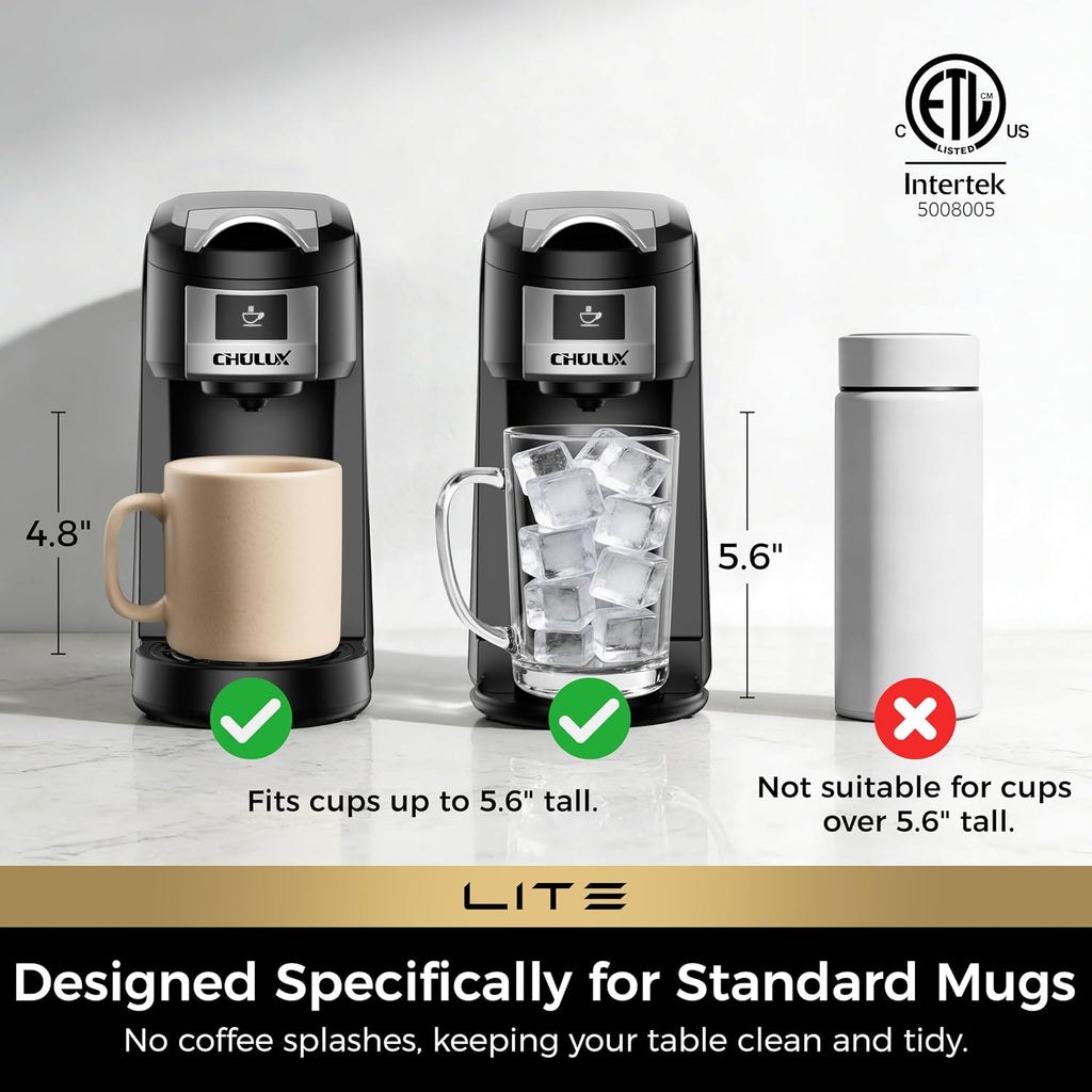 Lite Single Serve Coffee Maker for K Cup Capsule with One Touch Brew | Boiler Fast Heating System, Unique Split-Flow