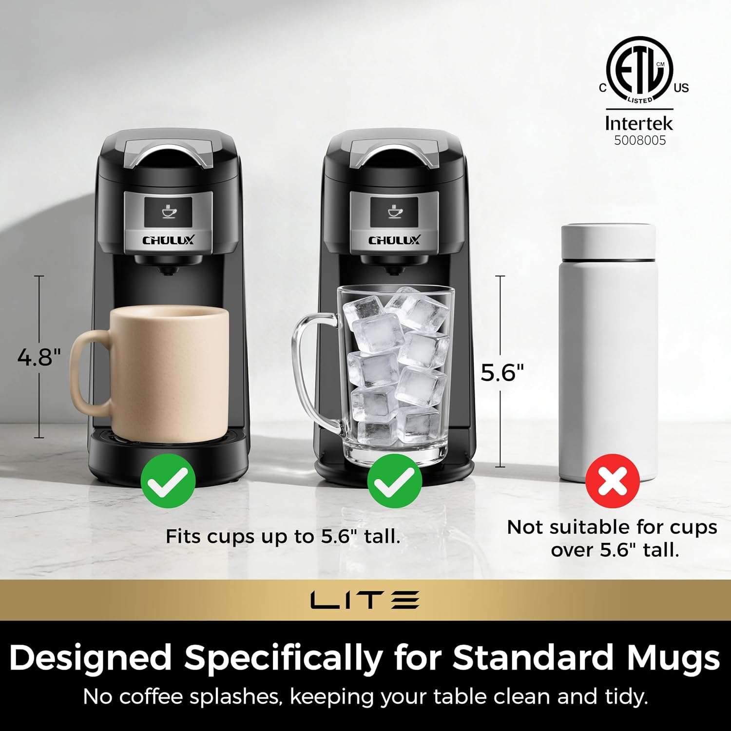 Lite Single Serve Coffee Maker for K Cup Capsule with One Touch Brew | Boiler Fast Heating System, Unique Split-Flow
