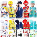 5 Sets Kids Dress up Costumes, Toddler Dress up Clothes for Boys Girls, Community Helpers Construction Worker Police