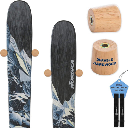 Ski Wall Mount - Wood Wall Rack for Skis, Decorative Ski Display | Showcases your Skis, Easy to Install, Minimalist