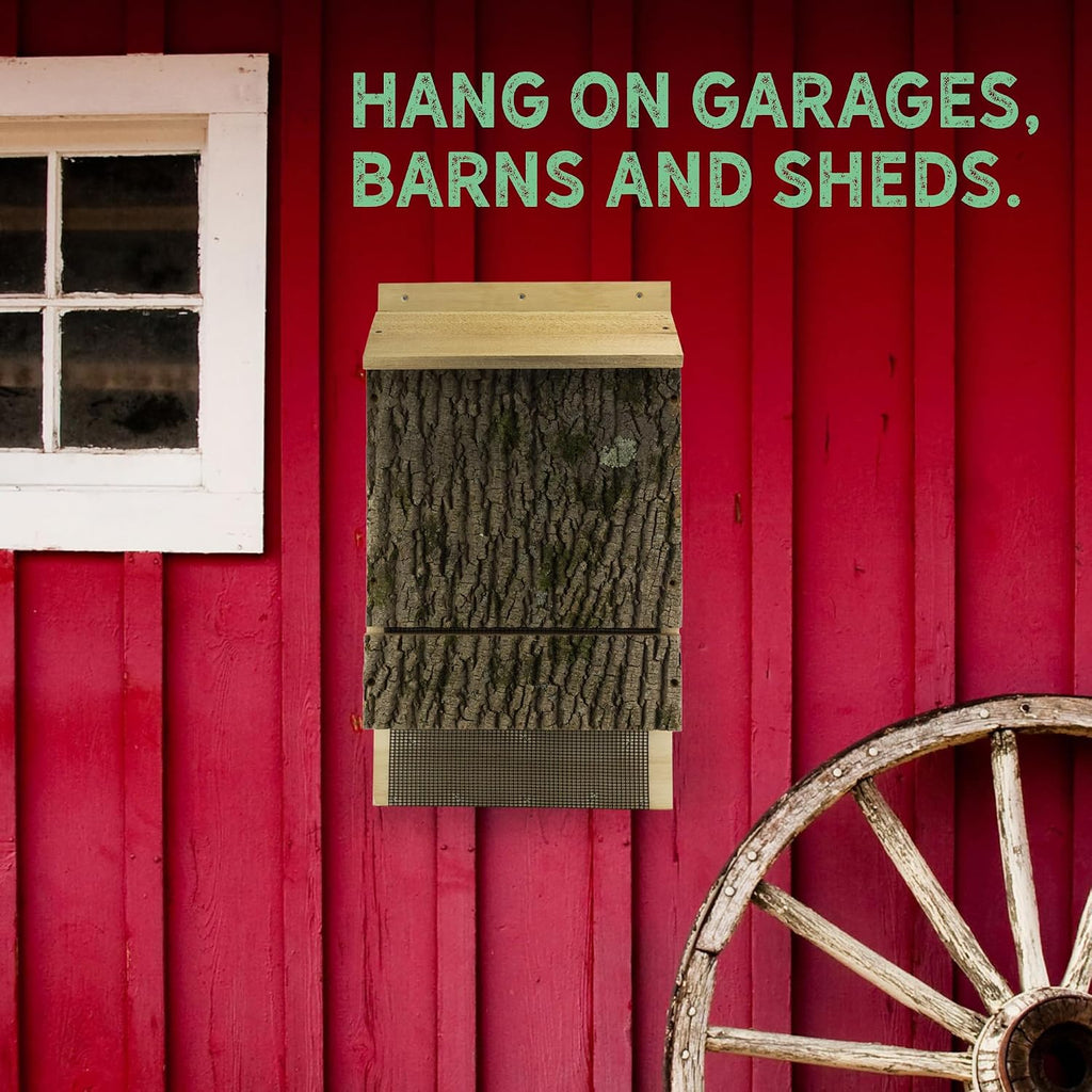 OBC Endorsed Single Chamber Wooden Bat House; Rustic Handmade Bat Shelter Box