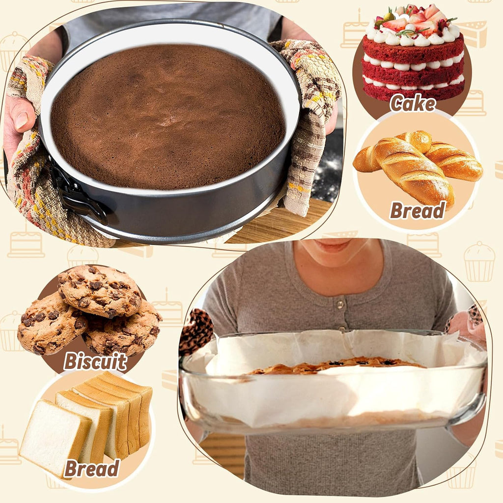 Baking Parchment Paper Side Liners - 2.95 in x 131.23 ft Cake Pan Side Liner Roll Parchment Paper Strips for Round