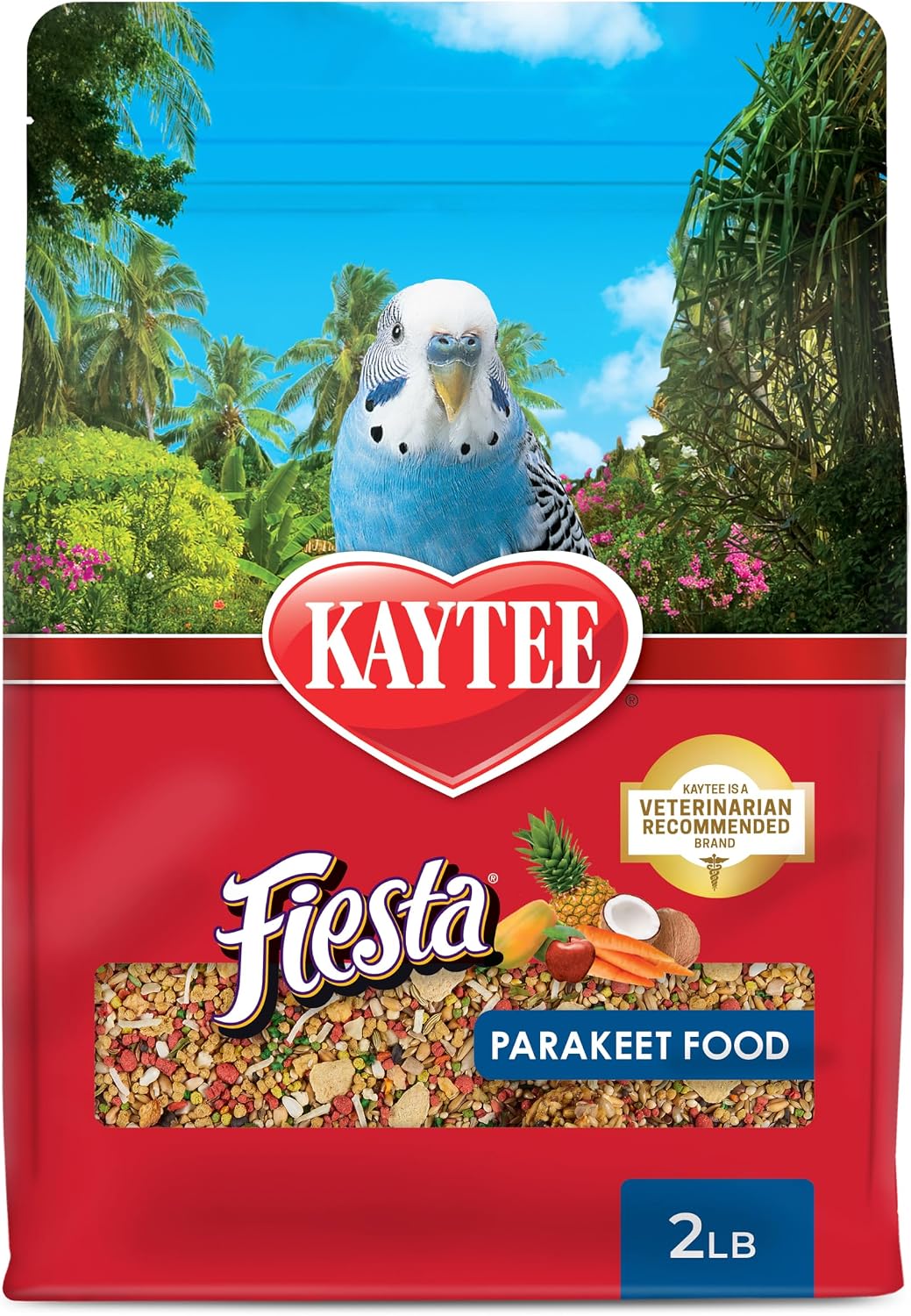 Fiesta Parakeet Food, Nutritious and Fun Blend, 2 Pounds | More foraging fun. Small bird food with shapes and