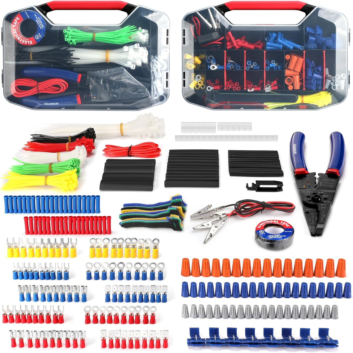 WORKPRO Crimping Tool Kit with 582PCS Heat Shrink Wire Connectors