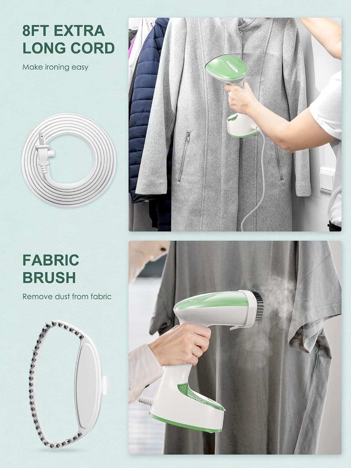 Steamer for Clothes, Folding Handheld Design Garment Steamer | Wrinkles Remover, 20g/min Strong Penetrating Steam