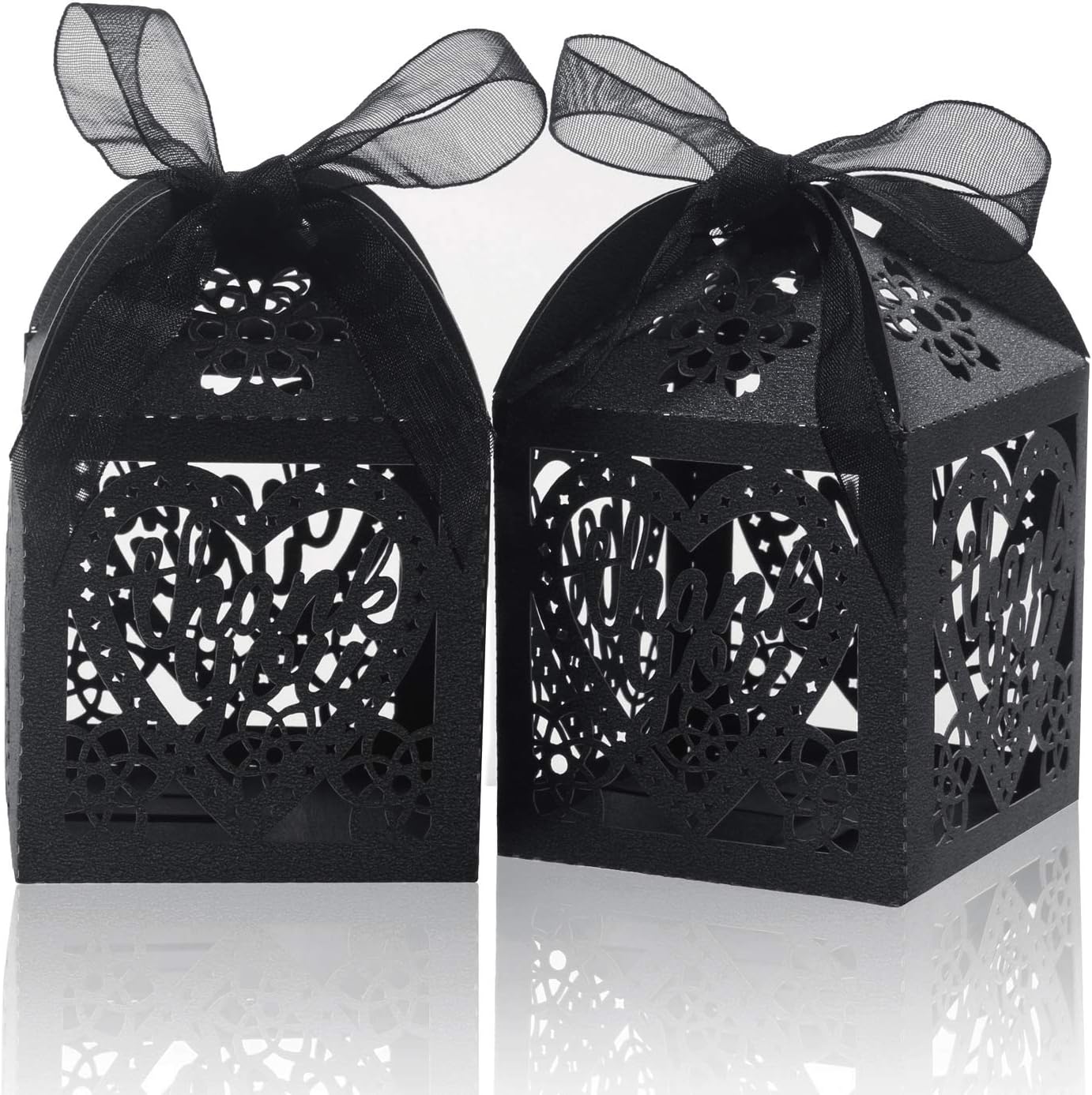 Laser Cut Boxes, 100pcs Thank You Gift Boxes Wedding Party Favor Boxes Lace Candy Boxes for Wedding Baby Shower