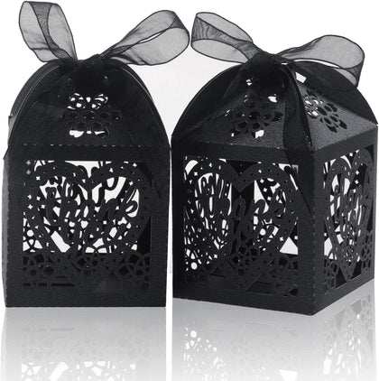 Laser Cut Boxes, 100pcs Thank You Gift Boxes Wedding Party Favor Boxes Lace Candy Boxes for Wedding Baby Shower
