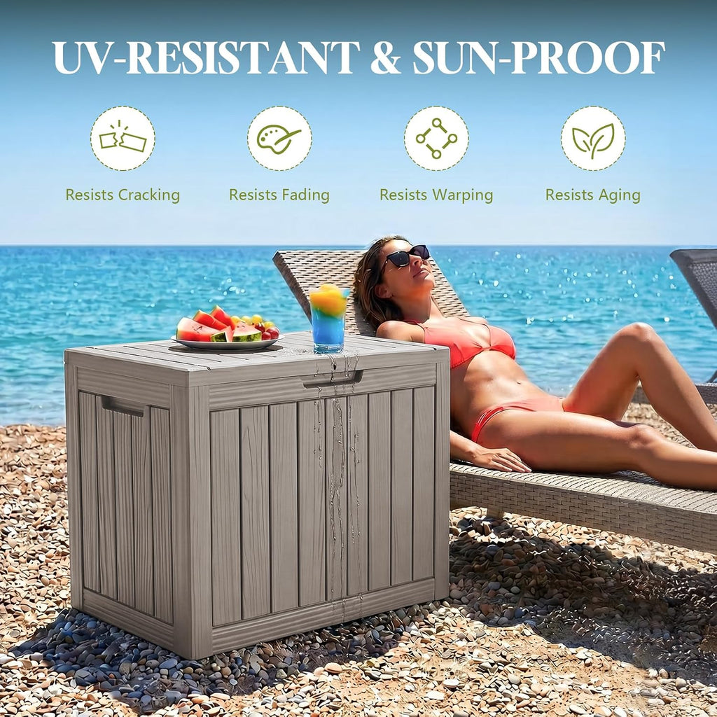 50 Gal Package Delivery Box Lockable Outdoor Storage Box | Secure parcel drop box with UV-resistant resin, waterproof
