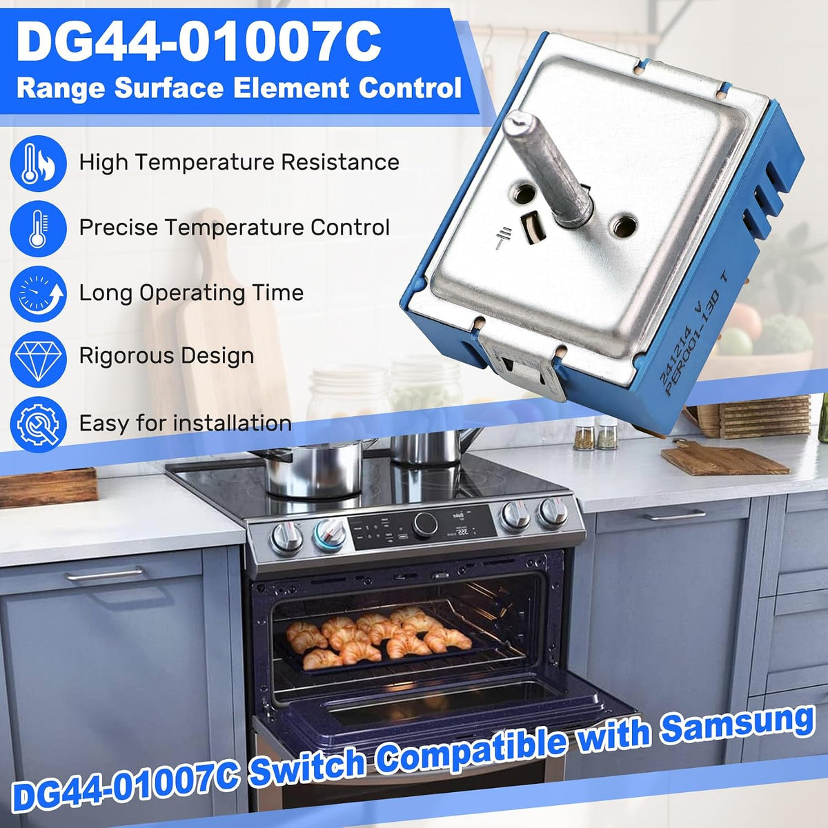 DG44-01007C PER001-13D Dual Infinite Switch Compatible With Samsung Range