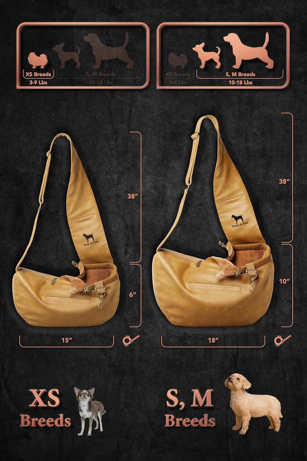 Dog Sling Carrier for Small Dogs 5-18lb, Dog Sling for Small Dogs and Cats, Dog Carrier with Adjustable Padded Strap