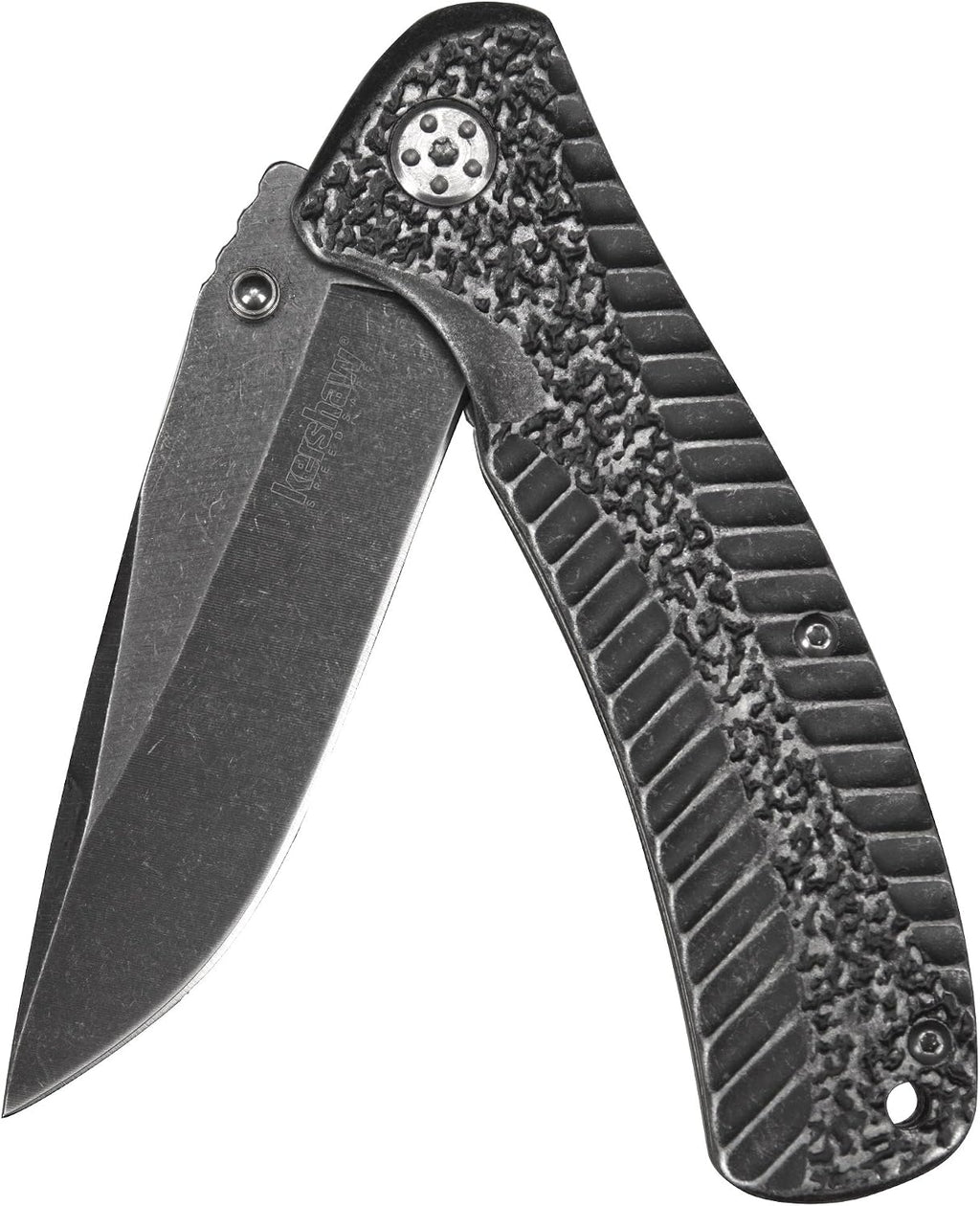 Starter Pocket Knife, Blackwash, 3.4 Inch Drop Point Blade | EDC with Assisted Opening, Single-Position Pocketclip