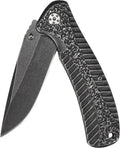 Starter Pocket Knife, Blackwash, 3.4 Inch Drop Point Blade | EDC with Assisted Opening, Single-Position Pocketclip