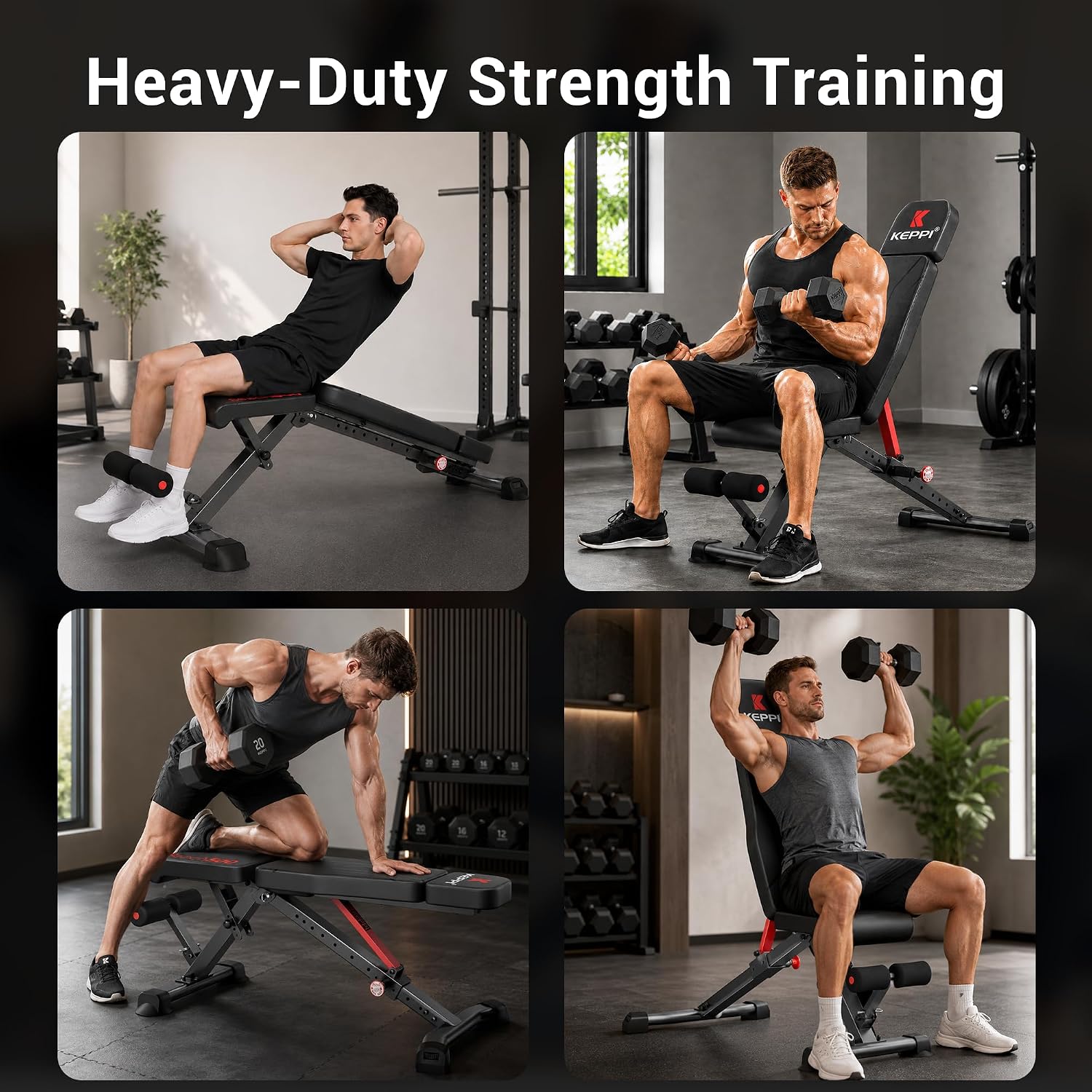 Weight Bench 900Lb, Adjustable Foldable Sturdy Bench for Home Gym | 900LB Flat capacity,11 back