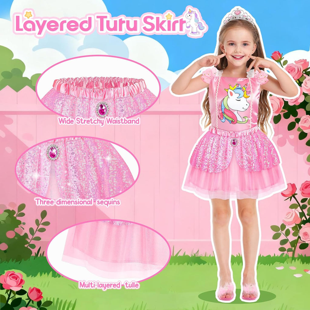 Princess Dress Up Clothes Princess Shoes, Mermaid Unicorn Dress Up Costumes | Pretend Play Dress Up Set for Little