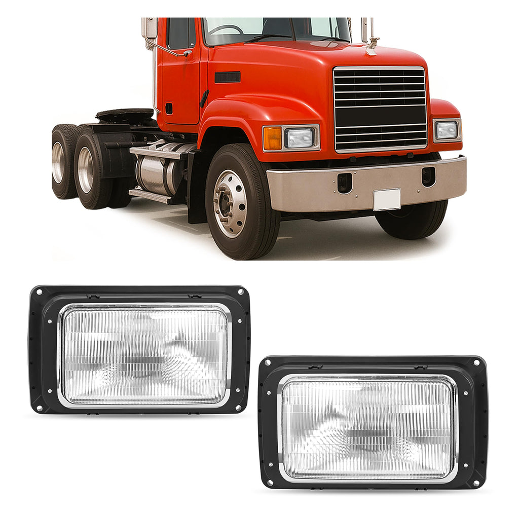 Headlight Compatible with 1990-2017 Mack CH613 SFA Hood Truck