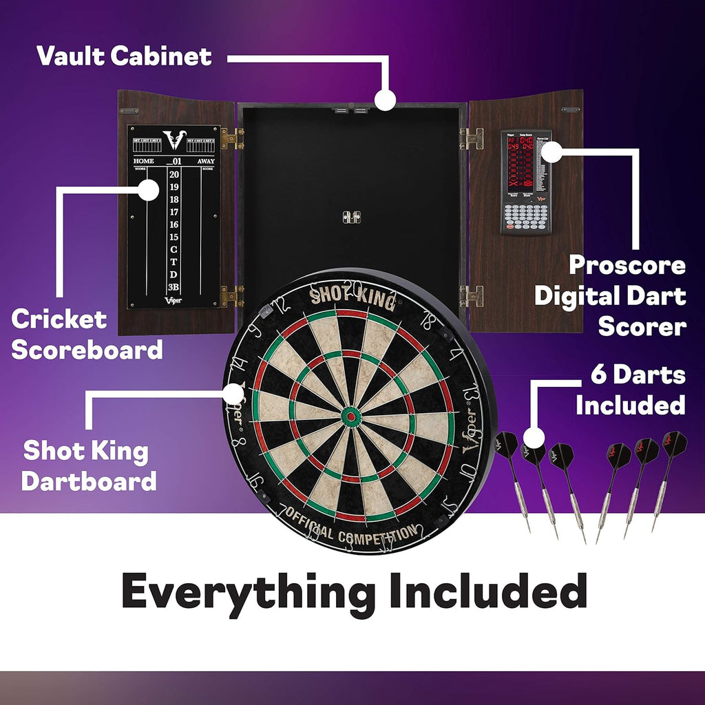 Deluxe Dartboard Cabinet with Integrated Pro Score and Cricket Scoreboard