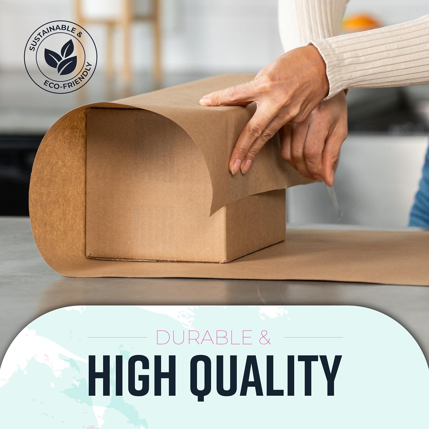 36" x 2,400" (200') Brown Kraft Paper Roll - Made in USA - Craft Paper for Banner Bulletin Board Art Table Covering