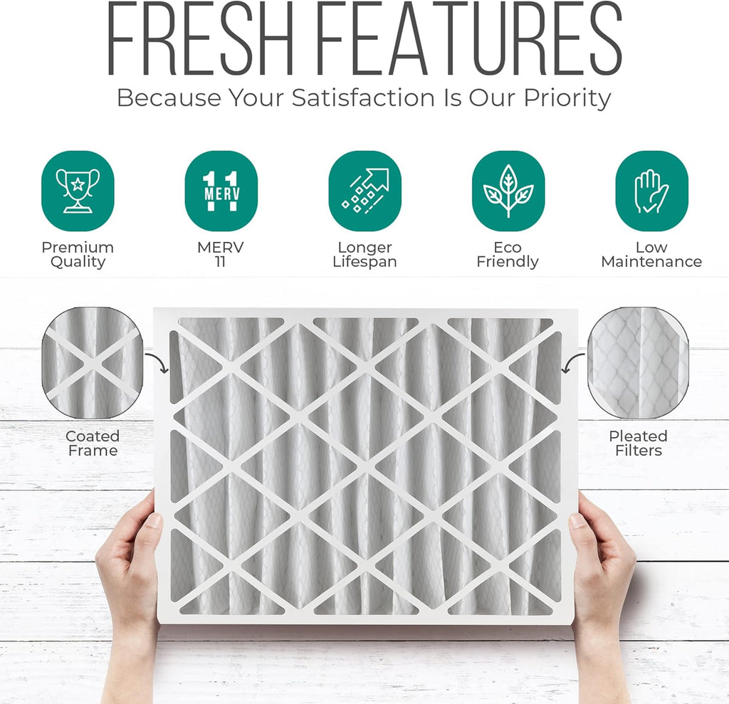 20x25x4 Furnace Filters, FC100A1037 Filter Replacement, Merv 11 Filter Media with Homequip Disposal Bag (2 Pack)